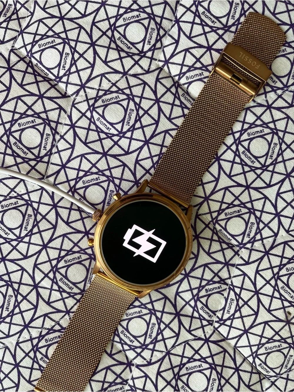 Fossil Rose Gold Mesh Strap Smart Watch